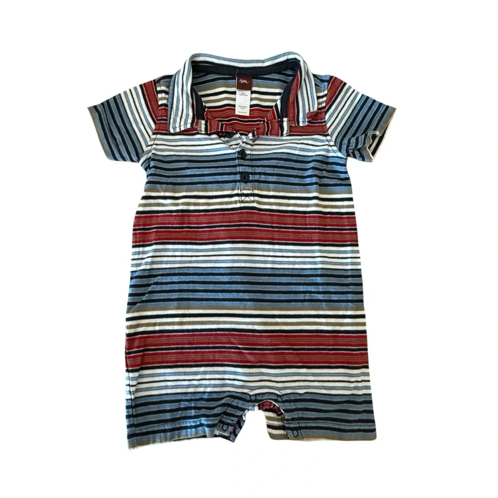 Tea Collection Striped Polo Romper 18-24 Months